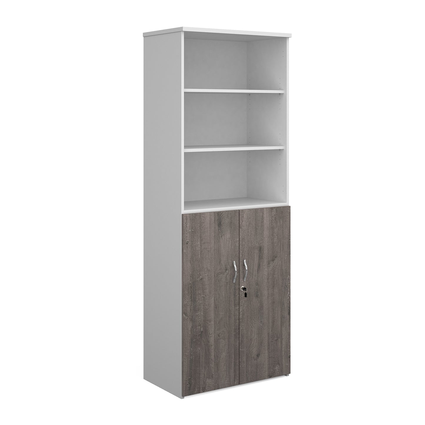 Universal Duo Open Top Combination Unit | Two-Tone Lockable Office Storage