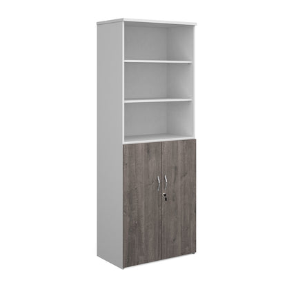 Universal Duo Open Top Combination Unit | Two-Tone Lockable Office Storage