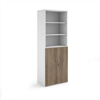 Universal Duo Open Top Combination Unit | Two-Tone Lockable Office Storage