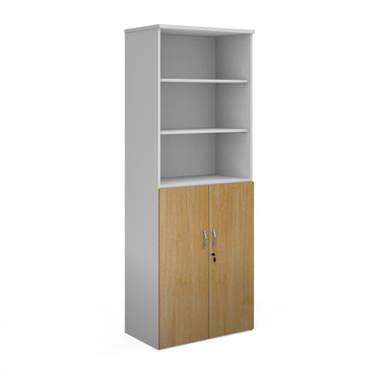 Universal Duo Open Top Combination Unit | Two-Tone Lockable Office Storage