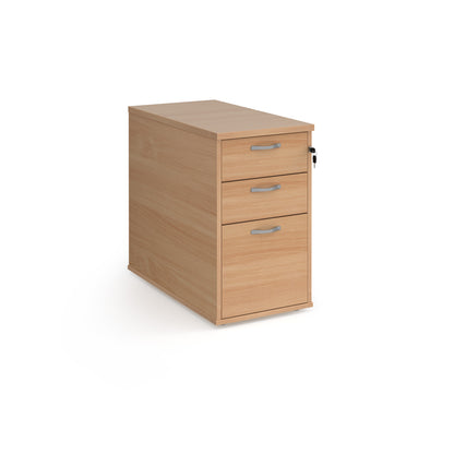 Desk High 3 Drawer Pedestal | 600mm & 800mm Depth | Silver Handles & Flyover Extension