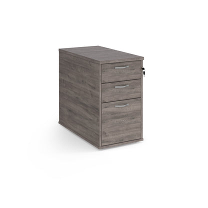 Desk High 3 Drawer Pedestal | 600mm & 800mm Depth | Silver Handles & Flyover Extension