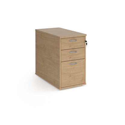 Desk High 3 Drawer Pedestal | 600mm & 800mm Depth | Silver Handles & Flyover Extension