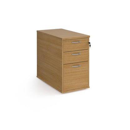 Desk High 3 Drawer Pedestal | 600mm & 800mm Depth | Silver Handles & Flyover Extension