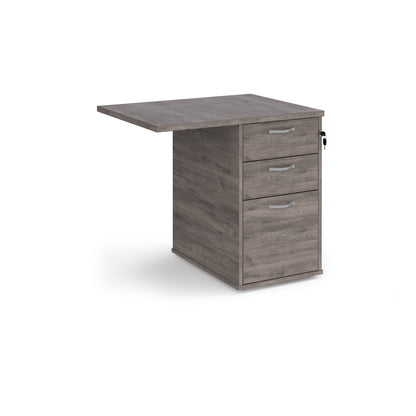 Desk High 3 Drawer Pedestal | 600mm & 800mm Depth | Silver Handles & Flyover Extension