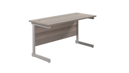 Aztec|Single Upright|Rectangular Desk|1200x600|Grey Oak-Silver
