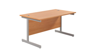 Aztec|Single Upright|Rectangular Desk|1200x800|Beech-Silver