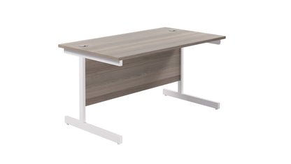Aztec|Single Upright|Rectangular Desk|1400x800|Grey Oak-White
