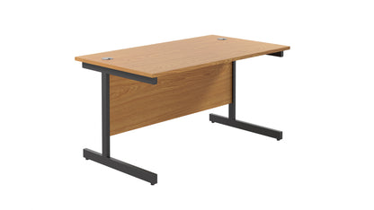 Aztec|Single Upright|Rectangular Desk|1400x800|Nova Oak-Black