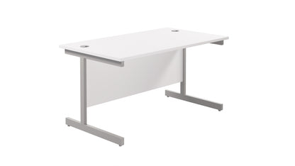 Aztec|Single Upright|Rectangular Desk|1400x800|White-Silver