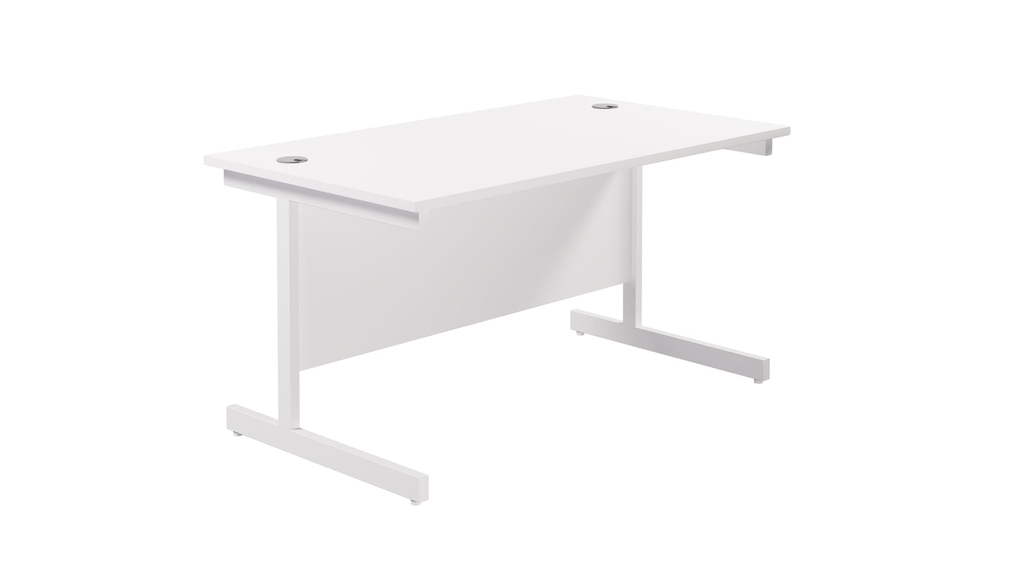 Aztec|Single Upright|Rectangular Desk|1400x800|White-White
