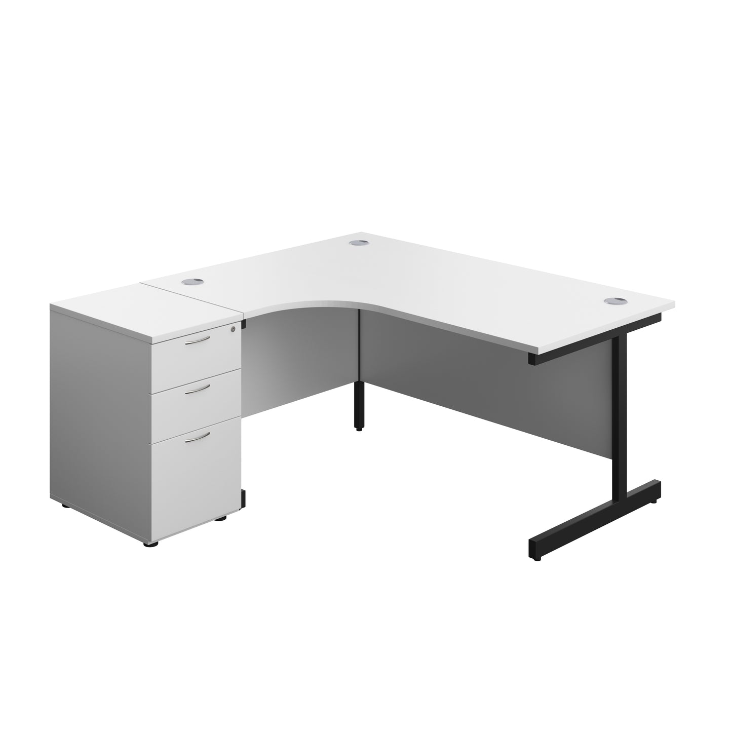 Aztec|Single Upright|Left Hand|Radial Desk|1600x1200|White-Black