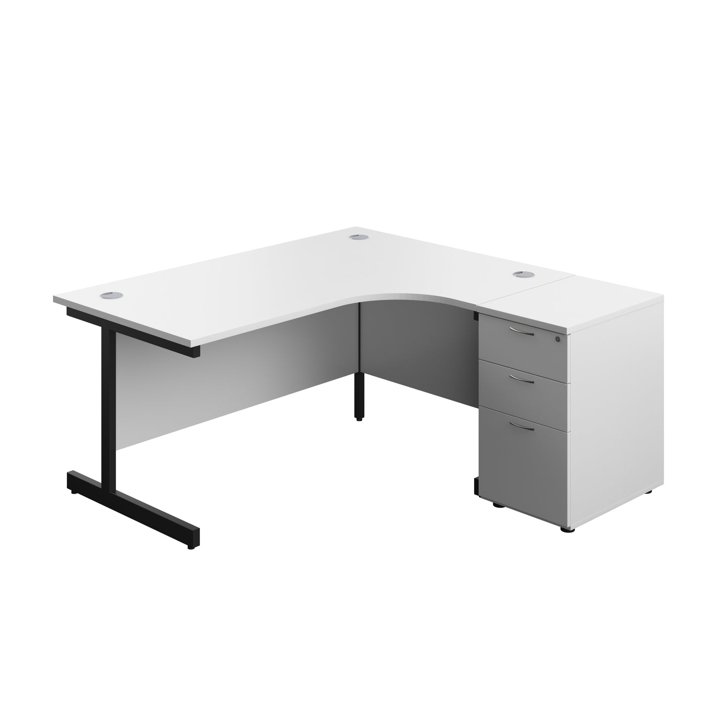 Aztec|Single Upright|Right Hand|Radial Desk|1600x1200|White-Black