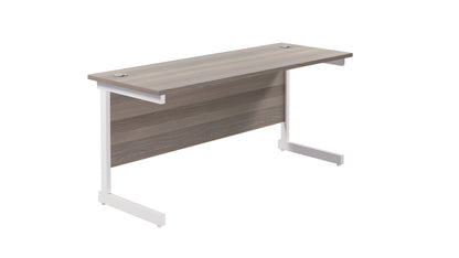 Aztec|Single Upright|Rectangular|Desk|1600x600|Grey Oak-White