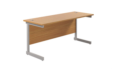 Aztec|Single Upright|Rectangular|Desk|1600x600|Nova Oak-Silver
