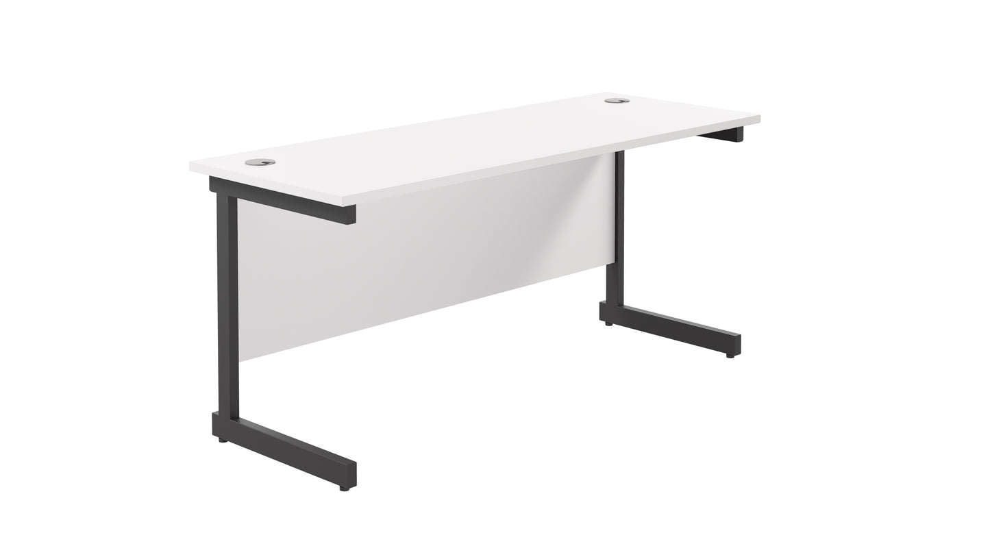 Aztec|Single Upright|Rectangular|Desk|1600x600|White-Black