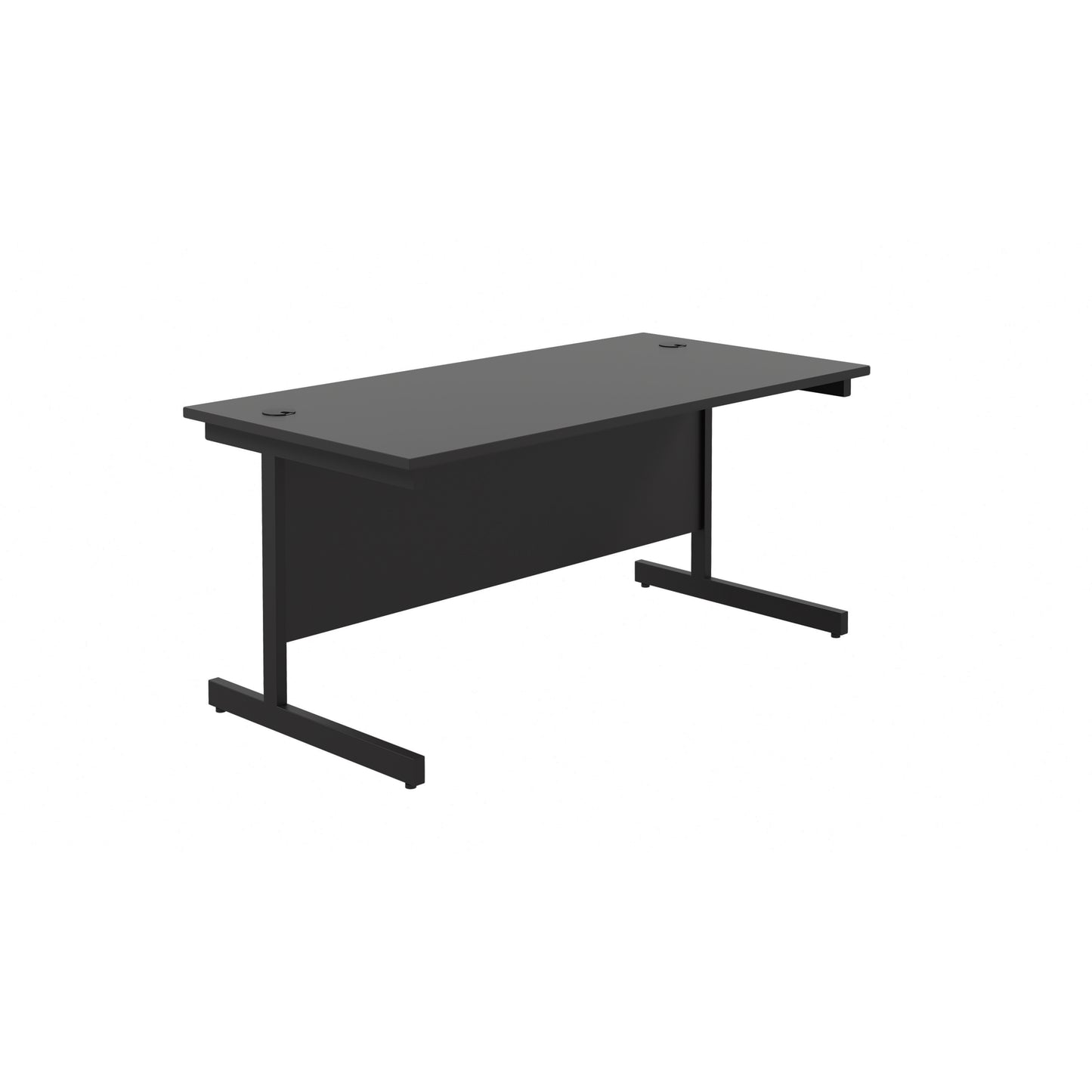 Aztec|Single Upright|Rectangular|Desk|1600x800|Black-Black