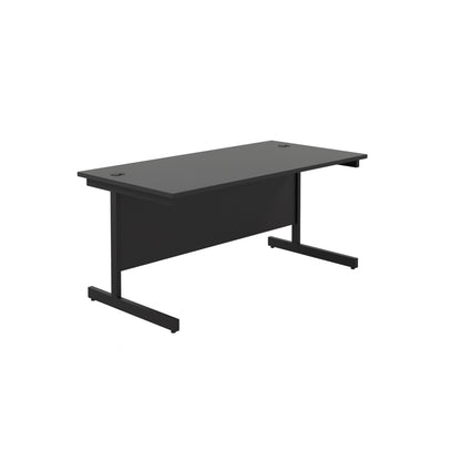 Aztec|Single Upright|Rectangular|Desk|1600x800|Black-Black