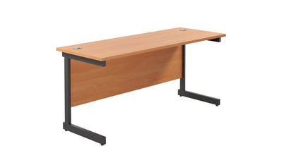 Aztec|Single Upright|Rectangular|Desk|1800x600|Beech-Black