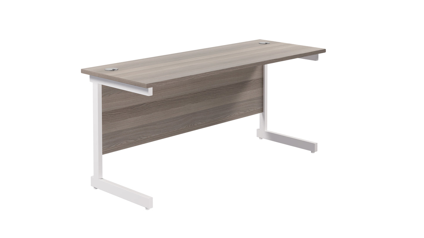 Aztec|Single Upright|Rectangular|Desk|1800x600|Grey Oak-White