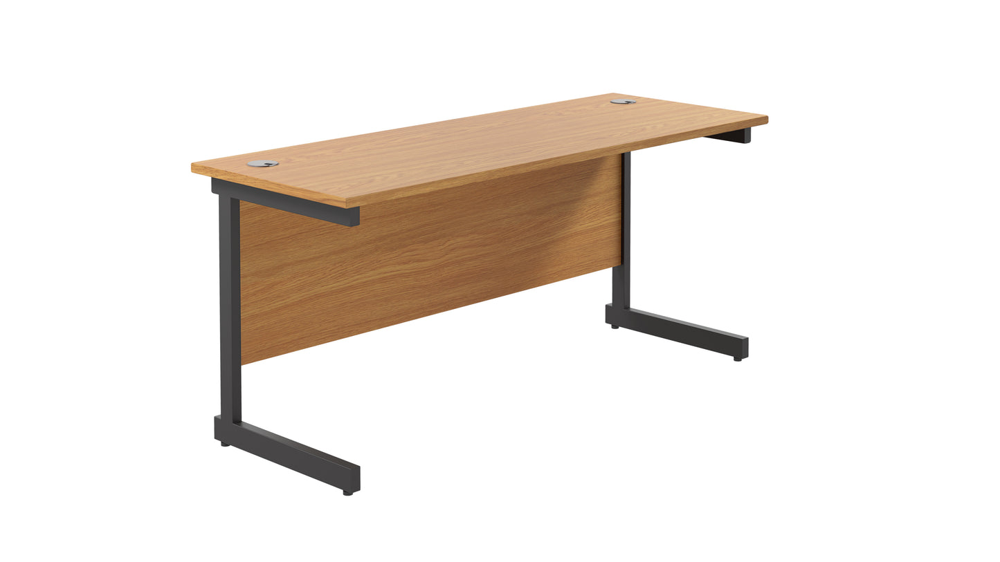 Aztec|Single Upright|Rectangular|Desk|1800x600|Nova Oak-Black