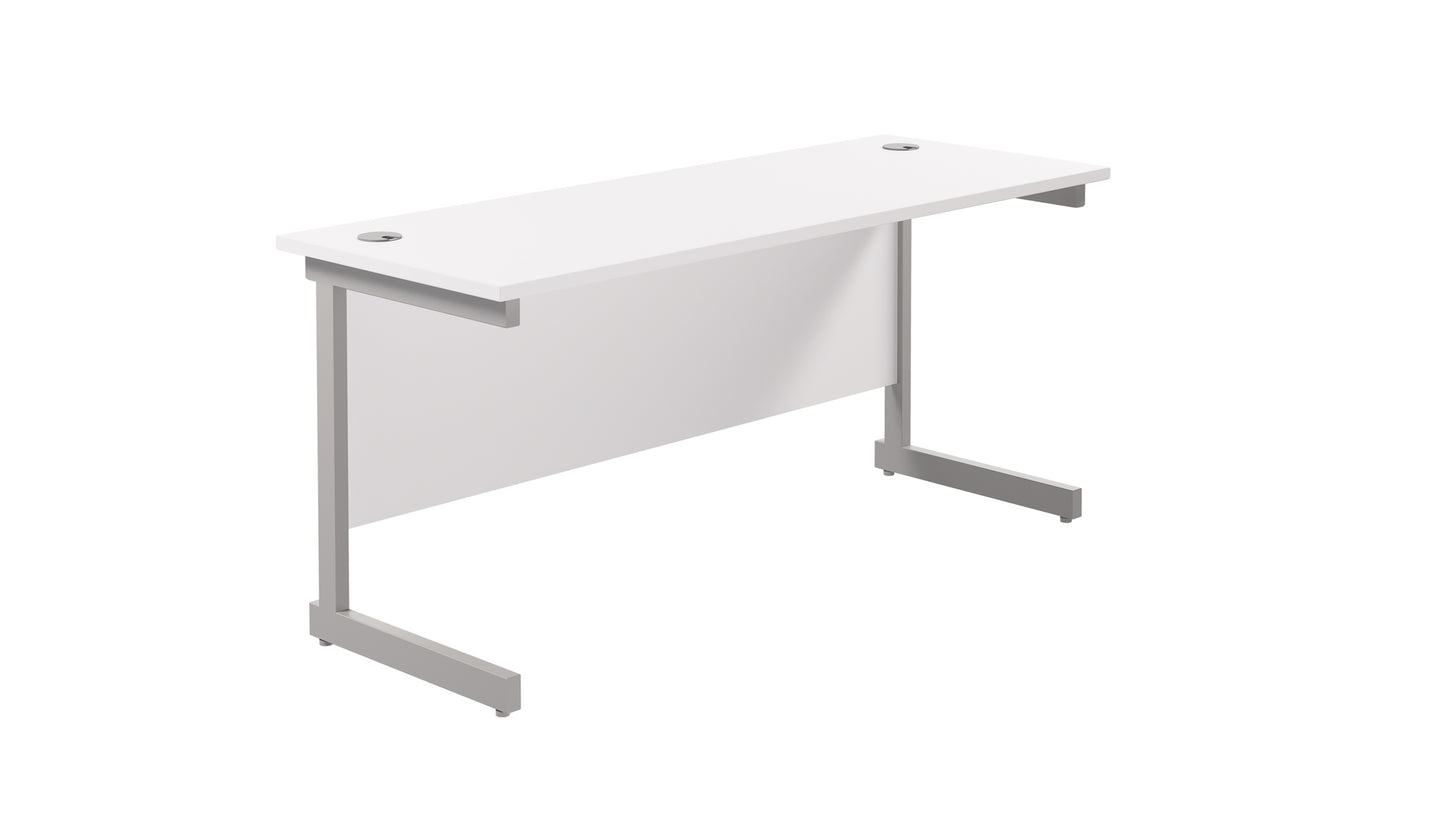 Aztec|Single Upright|Rectangular|Desk|1800x600|White-Silver