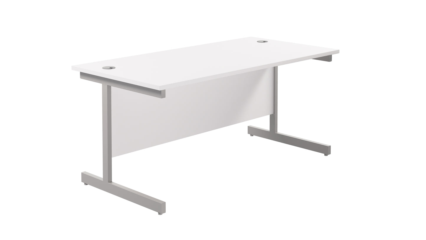 Aztec|Single Upright|Rectangular|Desk|1800x800|White-Silver