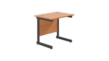 Aztec|Single Upright|Rectangular|Desk|800x600|Beech-Black