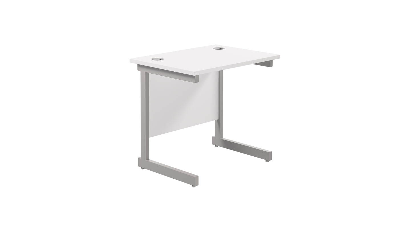Aztec|Single Upright|Rectangular|Desk|800x600|White-Silver