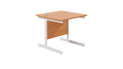 Aztec|Single Upright|Rectangular|Desk|800x800|Beech-White