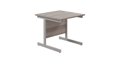 Aztec|Single Upright|Rectangular|Desk|800x800|Grey Oak-Silver