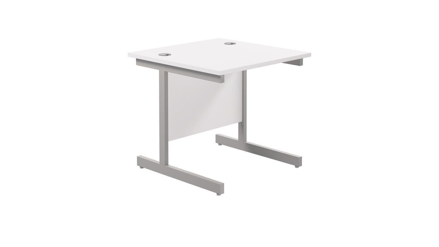 Aztec|Single Upright|Rectangular|Desk|800x800|White-Silver