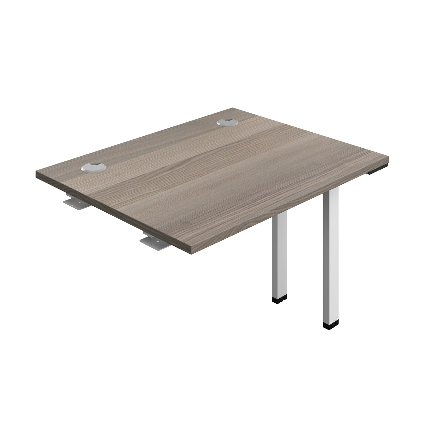 Synergy|1P Bench Extension|Cable Ports|1000X700|Grey Oak-White