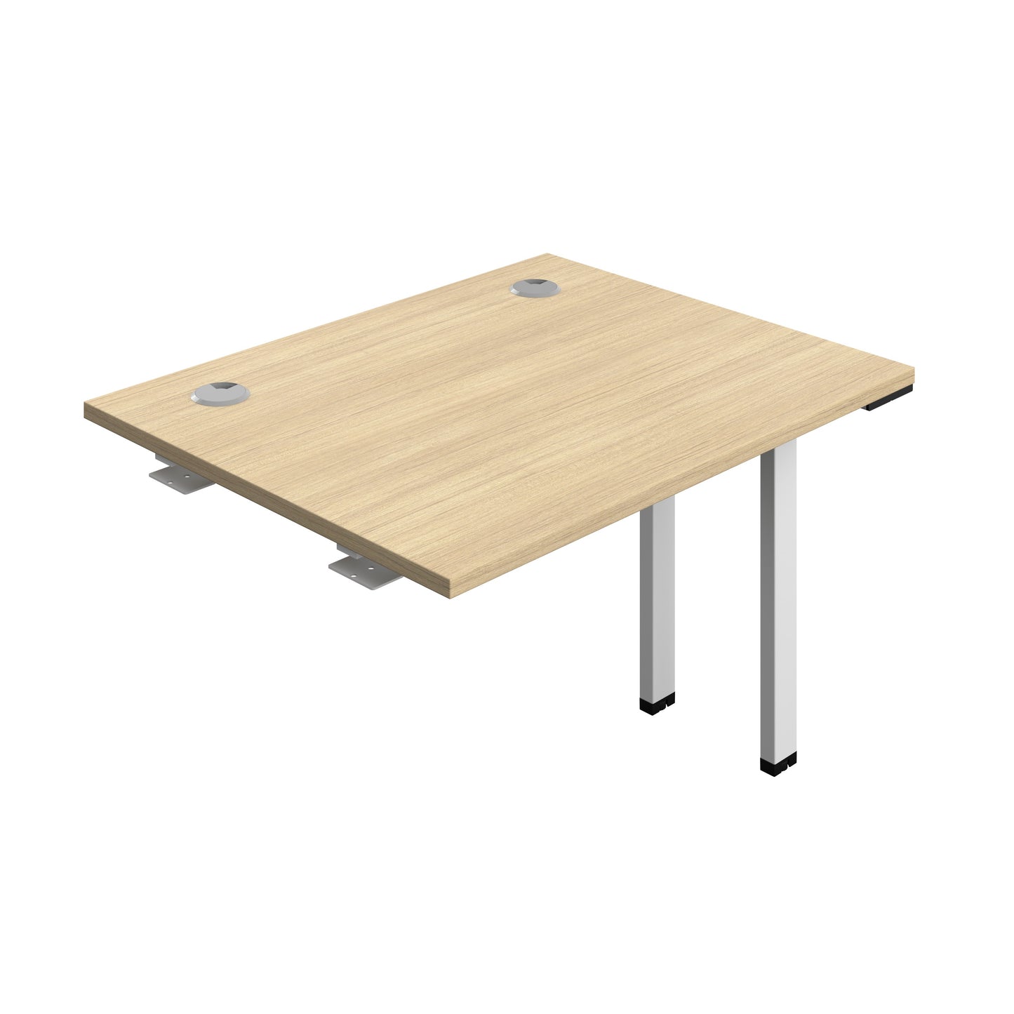 Synergy|1P Bench Extension|Cable Ports|1000X700|Nova Oak-White