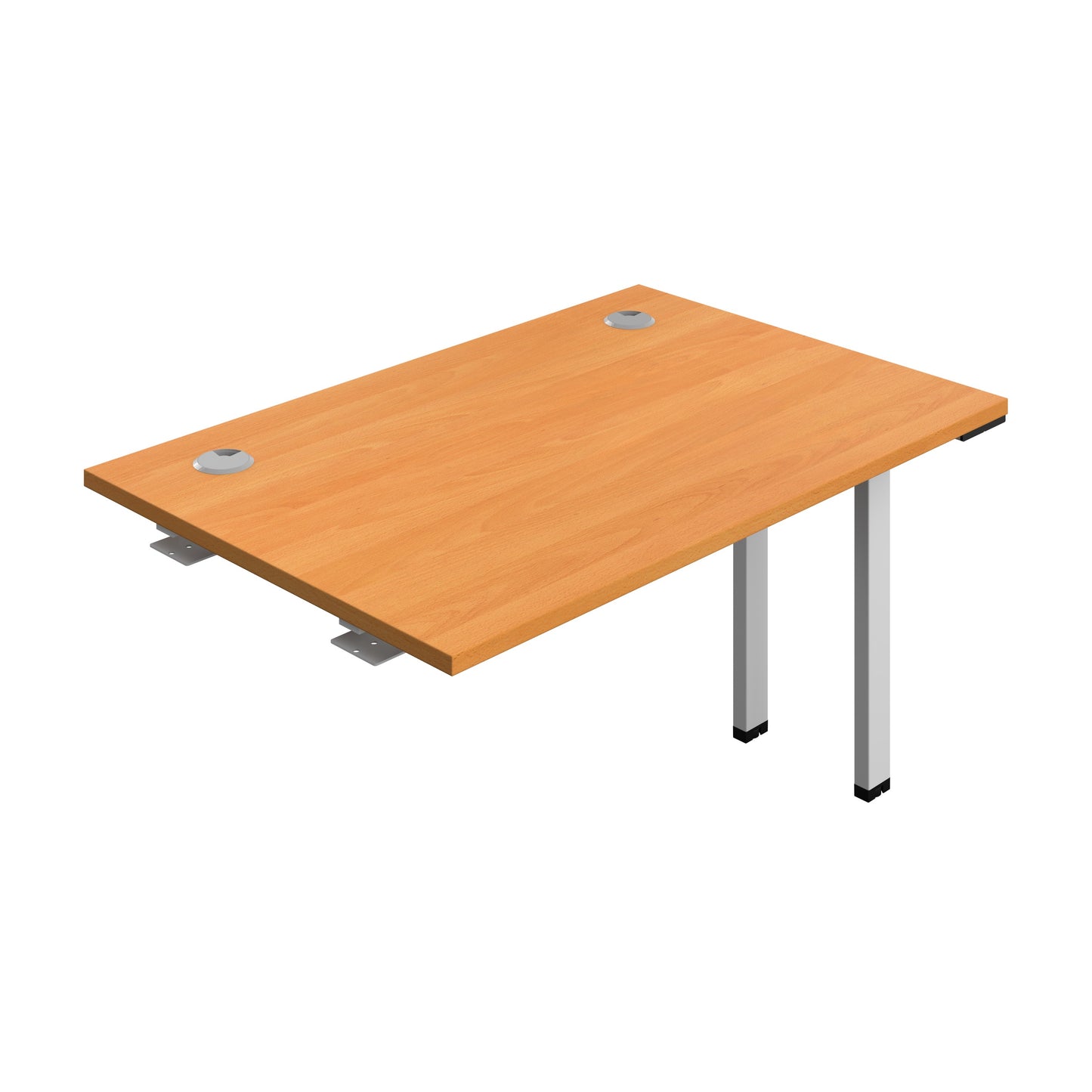 Synergy|1P Bench Extension|Cable Ports|1200X700|Beech-Silver