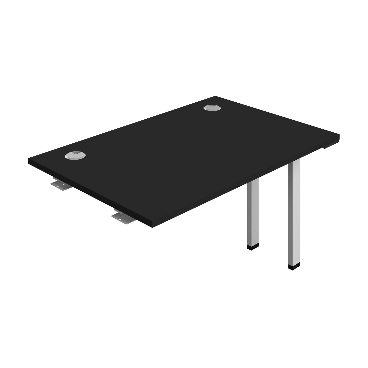 Synergy|1P Bench Extension|Cable Ports|1200X700|Black-Silver