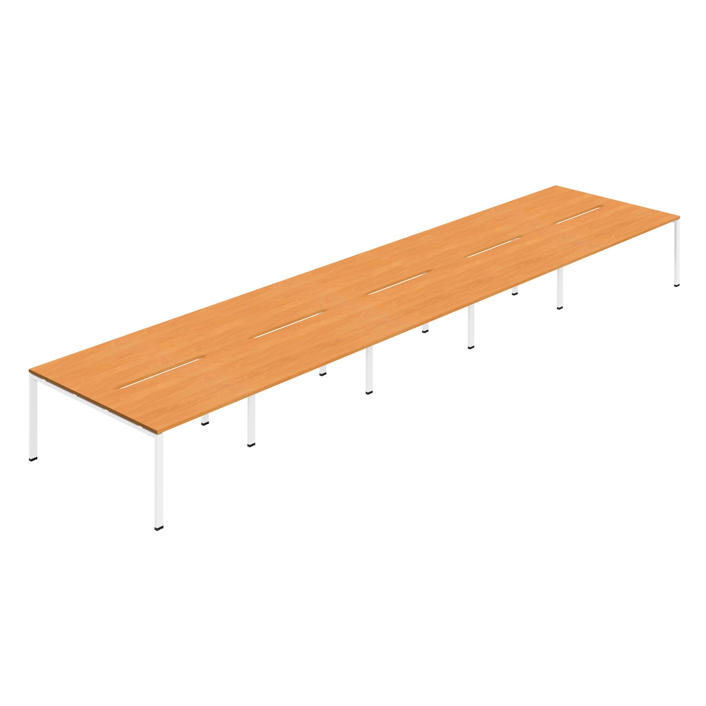 Synergy|10P Bench Desk|Cut Out|Goalpost|1200x800|Beech-White