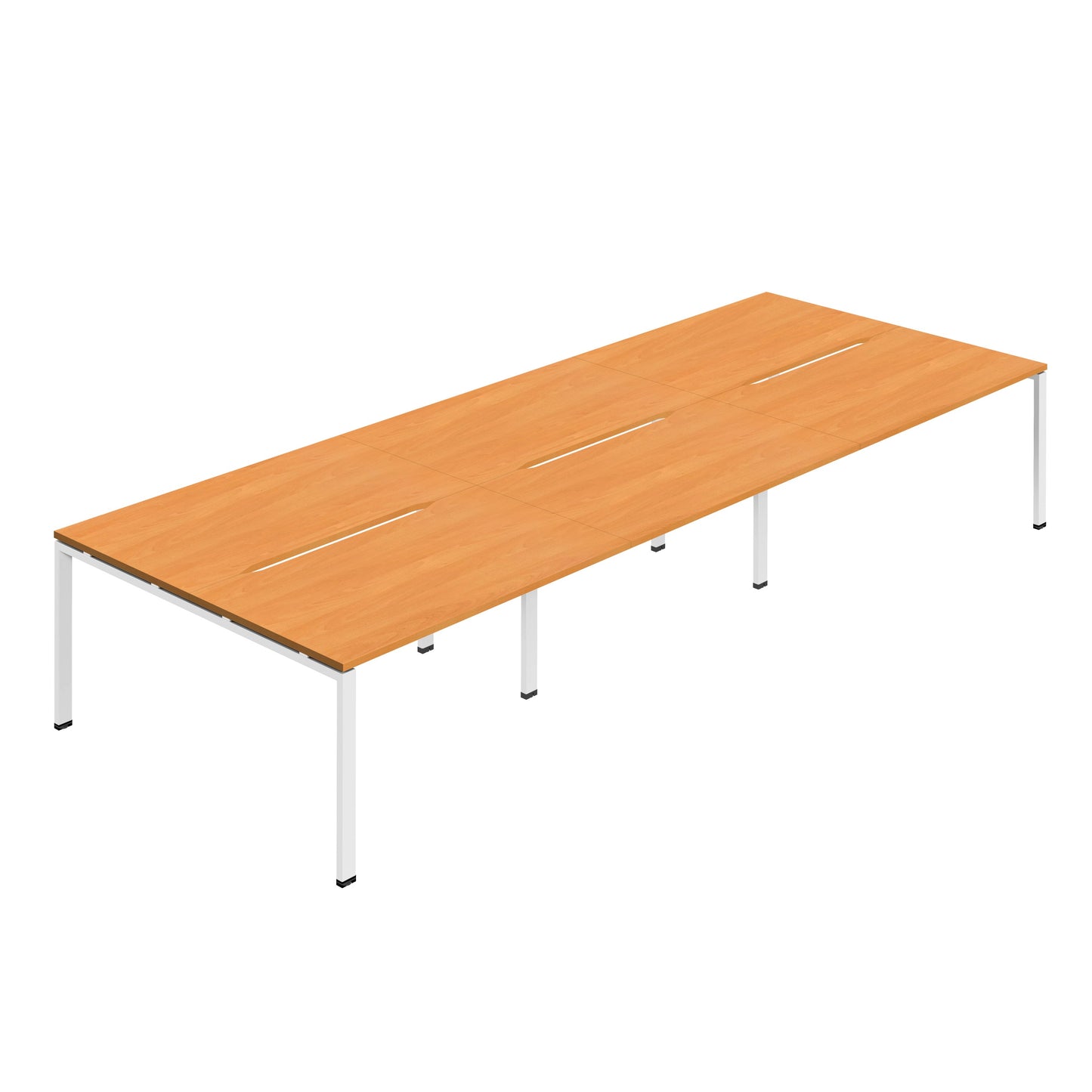 Synergy|6P Bench Desk|Cut Out|Goal Post|1200X800|Beech-White