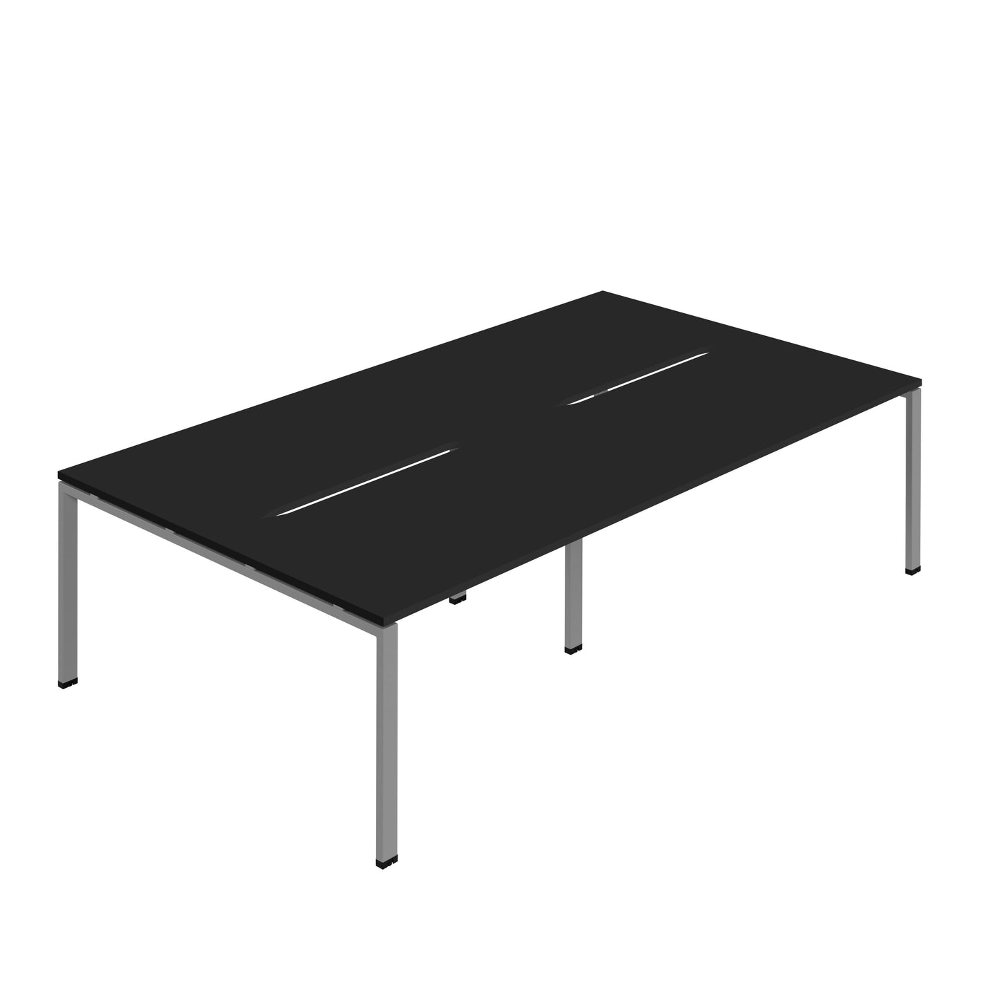 Synergy|4P Bench Desk|Cut Out|Goalpost|1200X800|Black-Silver