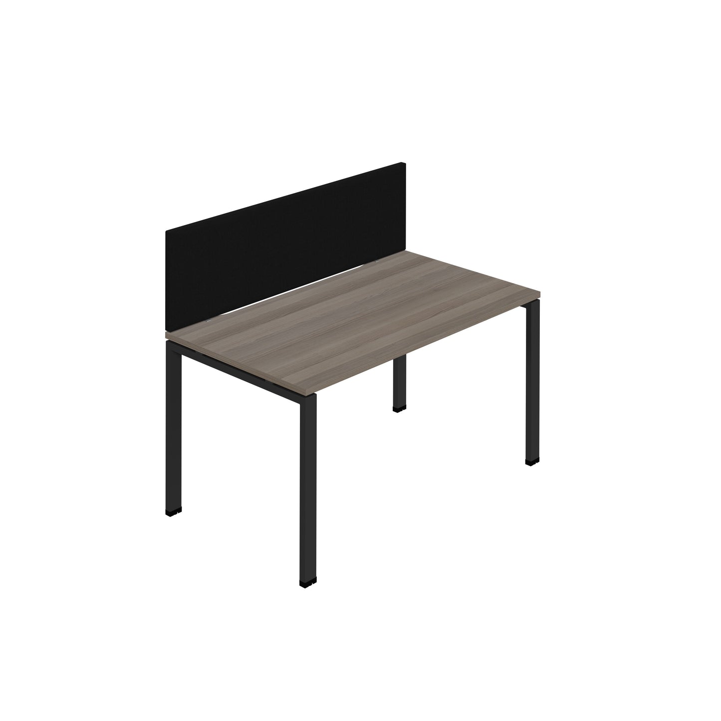 Synergy|1SP Bench Desk|Cut Out|Goal Post|1200X800|Grey Oak-Black|Black Screen