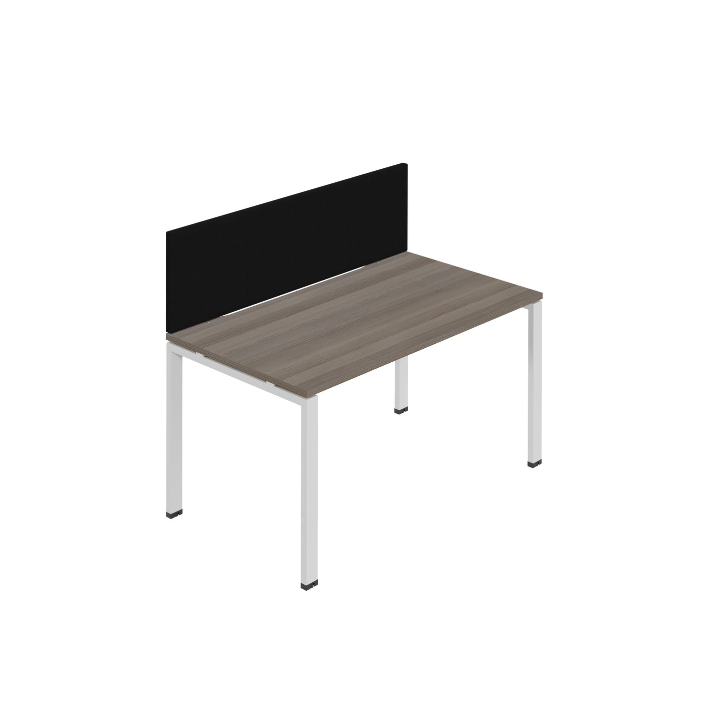 Synergy|1SP Bench Desk|Cut Out|Goal Post|1200X800|Grey Oak-White|Black Screen
