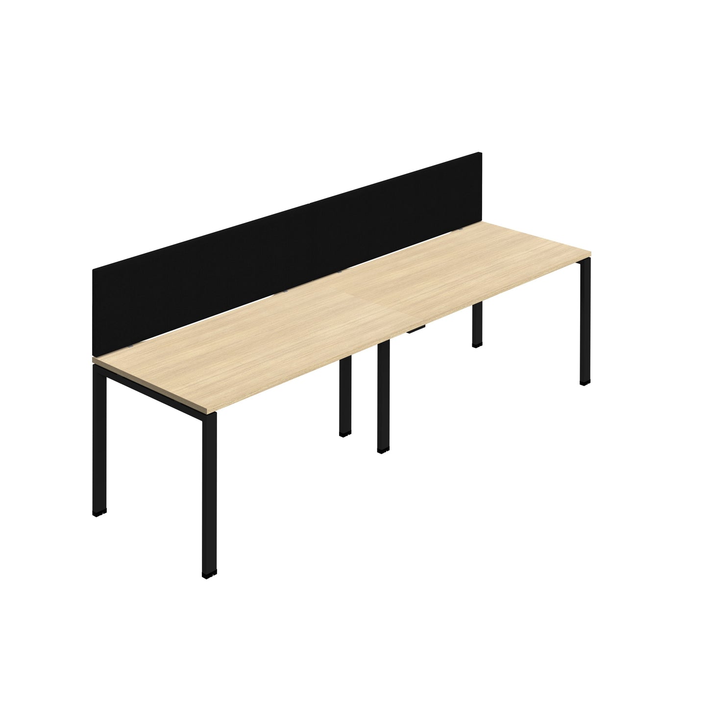 Synergy|2SP Bench Desk|Cut Out|Goal Post|1200X800|Nova Oak-Black|Black Screen