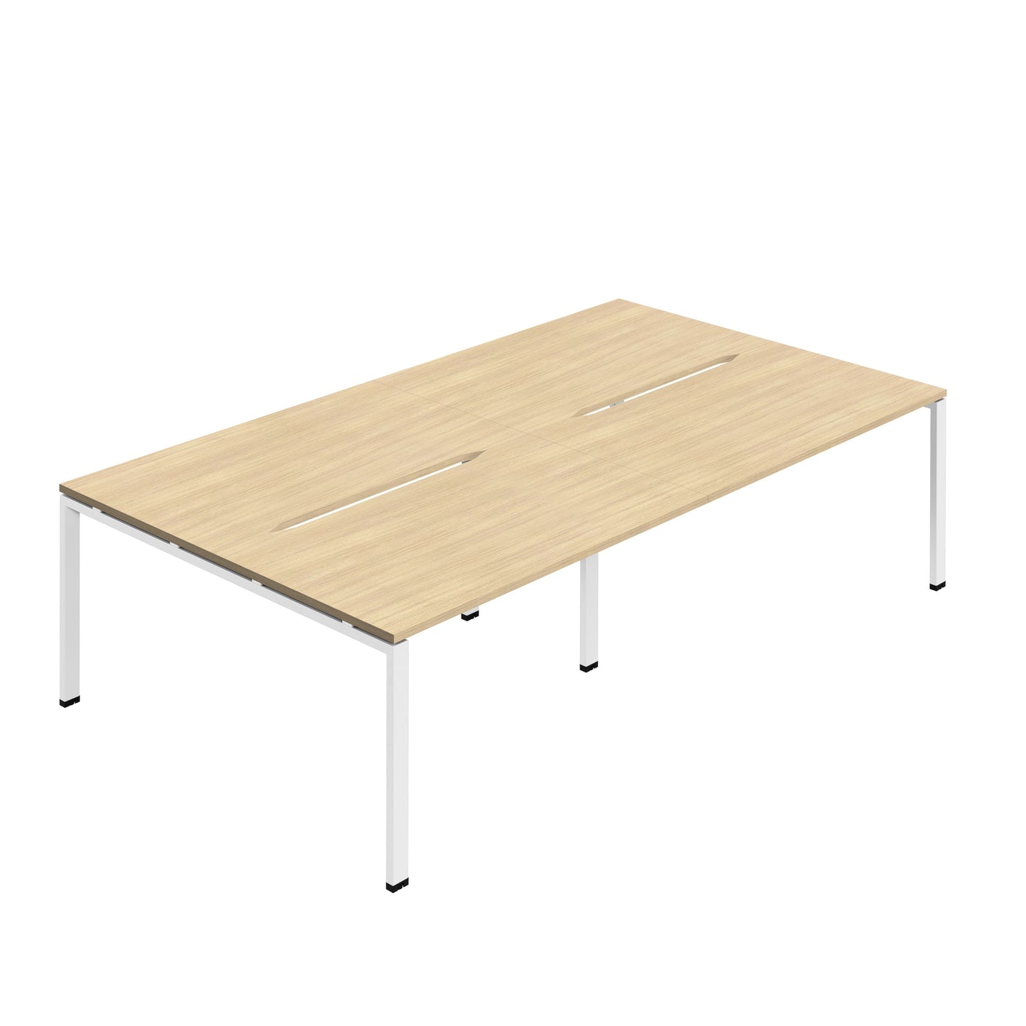 Synergy|4P Bench Desk|Cut Out|Goalpost|1200X800|Nova Oak-White