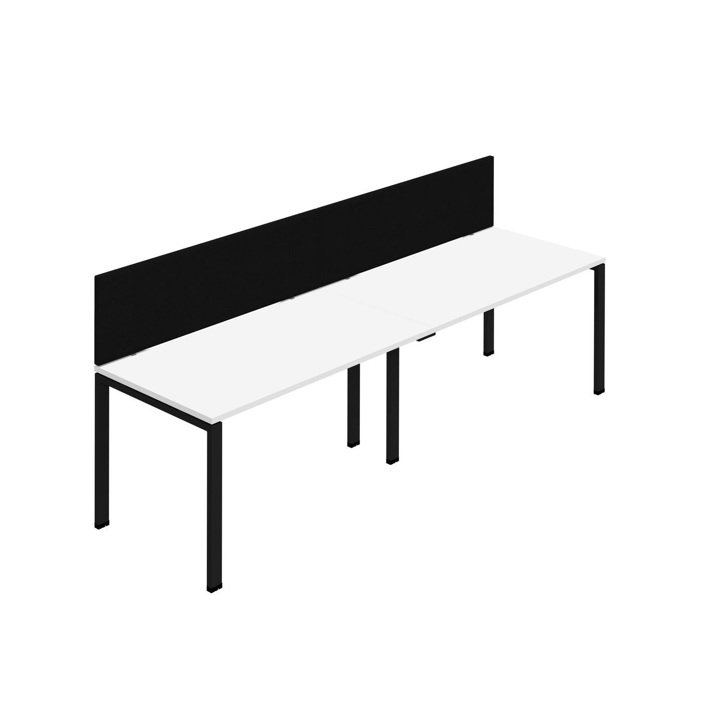 Synergy|2SP Bench Desk|Cut Out|Goal Post|1200X800|White-Black|Black Screen