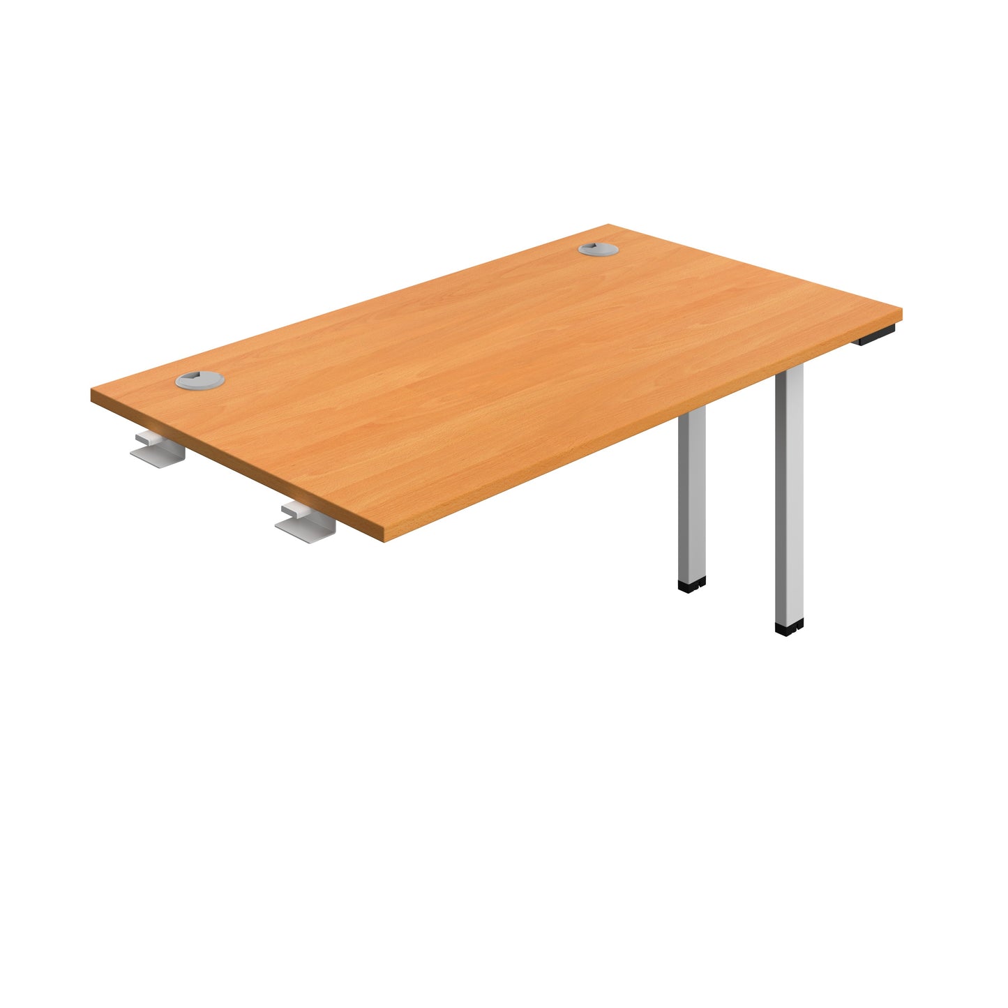 Synergy|1P Bench Extension|Cable Ports|1400X700|Beech-Silver