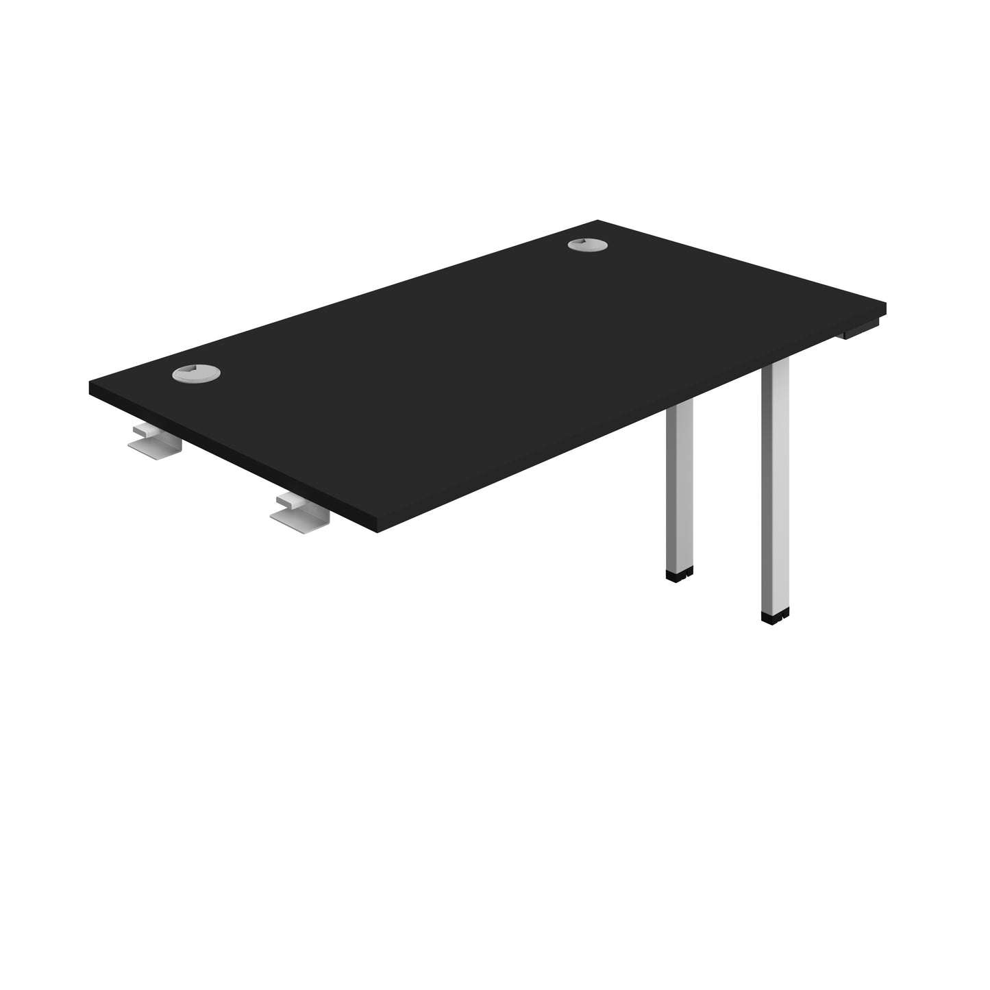 Synergy|1P Bench Extension|Cable Ports|1400X700|Black-Silver