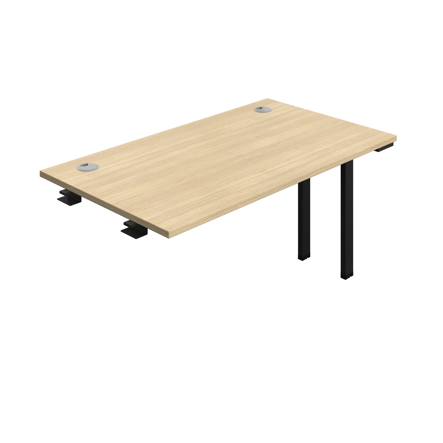 Synergy|1P Bench Extension|Cable Ports|1400X700|Nova Oak-Black