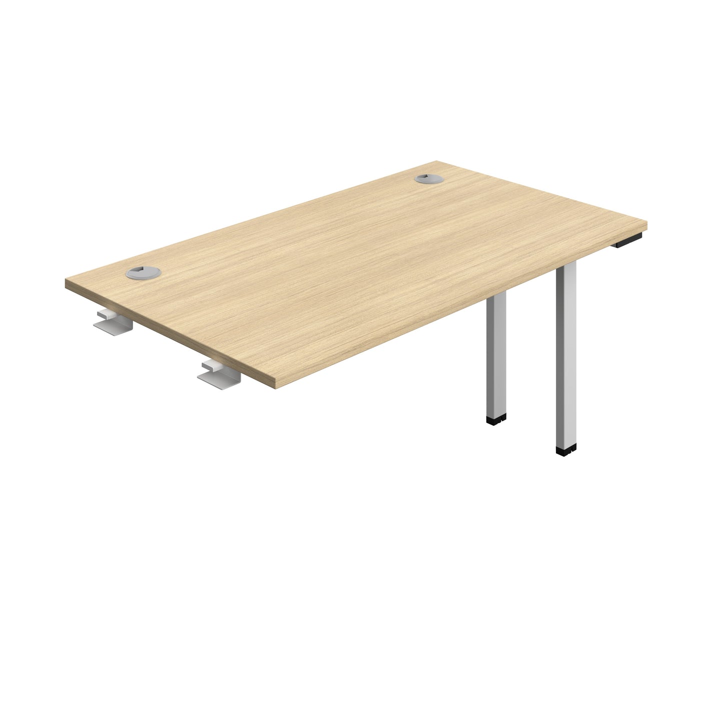 Synergy|1P Bench Extension|Cable Ports|1400X700|Nova Oak-Silver