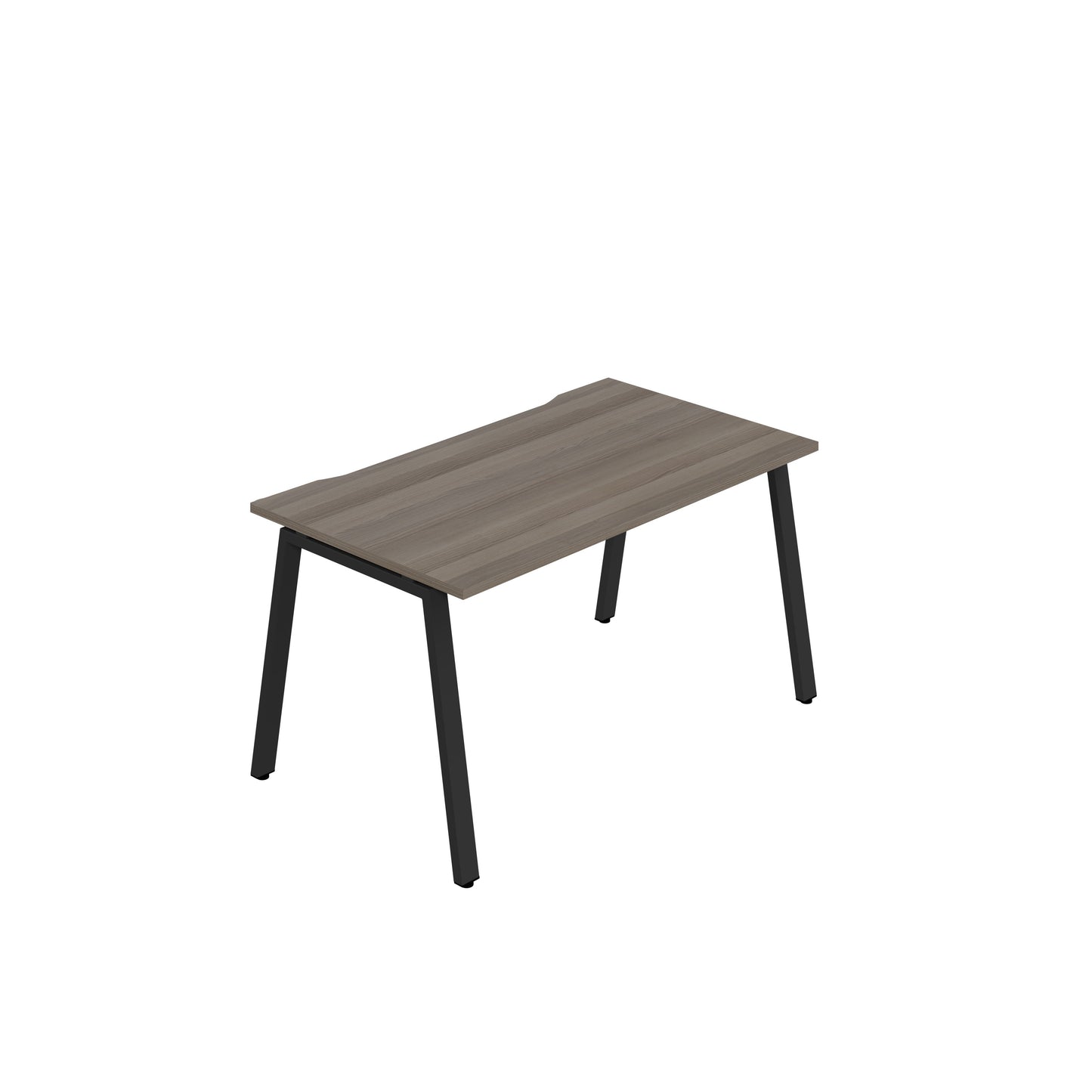 Synergy|1P Bench Desk|Cut Out|A-Frame|1400X800|Grey Oak-Black