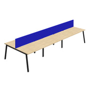 Synergy 6P Bench Desk|A-Frame|Royal Blue Screen